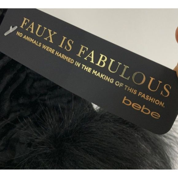 NWT $149 Bebe Courtney Soft Plush Faux Fur Tie Front Vest sz S Black 6308 - Picture 9 of 11